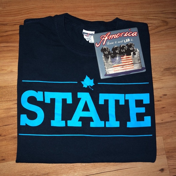 Tee Shirt State Navy Blue Small UNISEX - Picture 3 of 12